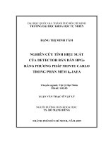 Nghiên cứu tính hiệu suất của detector bán dẫn hpge bằng phương pháp monte carlo trong phần mềm k0 iaea