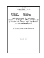 đánh giá tính nhạy cảm kháng sinh của các vi khuẩn gây nhiễm khuẩn bệnh viện tại khoa hồi sức tích cực – bệnh viện đa khoa tỉnh bắc giang năm 2012