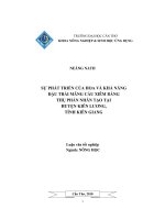 Sự phát triển của hoa và khả năng đậu trái mãng cầu xiêm bằng thụ phấn nhân tạo tại huyện kiên lương, tỉnh kiên giang