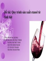Tiểu luận công nghệ sản xuất etanal từ tinh bột slide