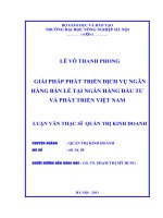 Giải pháp phát triển dịch vụ ngân hàng bán lẻ tại ngân hàng đầu tư và phát triển việt nam