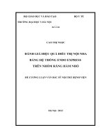 đánh giá hiệu quả điều trị nội nha bằng hệ thống endo express trên nhóm răng hàm nhỏ