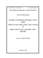 luận án tiến sĩ nghiên cứu biến đổi lâm sàng, huyết động trước và sau phẫu thuật thay van hai lá bằng van cơ học loại saint jude master (2)