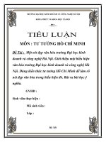 Giới thiệu một biểu hiện văn hóa trường Đại học kinh doanh và công nghệ Hà Nội. Dùng kiến thức tư tưởng Hồ Chí Minh để làm rõ nét đẹp văn hóa trong biểu hiện đó. Rút ra bài học ý nghĩa.