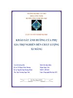 Khảo sát ảnh hưởng của phụ gia trợ nghiền đến chất lượng xi măng