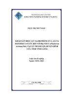 Khảo sát hiệu lực kairomone của allyl isothiocyanate đối với bọ nhảy (phyllotreta striolata fab ) tại xã thành lợi, huyện bình tân, tỉnh vĩnh long