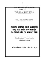 đánh giá tác dụng giảm co cơ tử cung, cầm máu của cao nước “thọ thai” trên thực nghiệm (tt)
