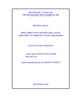 phát triển vùng nguyên liệu cao su cho công ty tnhh mtv cao su thanh hóa