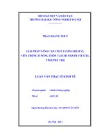 giải pháp nâng cao chất lượng dịch vụ viễn thông ở nông thôn tại chi nhánh viettel, tỉnh phú thọ