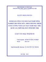 đánh giá công tác đào tạo nghề nông nghiệp cho nông dân theo chương trình tăng cường năng lực dạy nghề mục tiêu quốc gia trên địa bàn tỉnh phú thọ