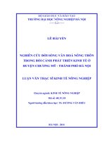 nghiên cứu đời sống văn hóa nông thôn trong bối cảnh phát triển kinh tế ở huyện chương mỹ, thành phố hà nội