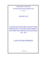 giải pháp thực hiện chiến lược phát triển kinh doanh của ngân hàng nông nghiệp và phát triển nông thôn bắc hà nội giai đoạn 2012 – 2020