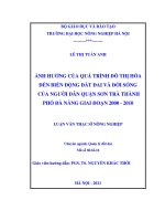 ảnh hưởng của quá trình đô thị hóa đến biến động đất đai và đời sống của người dân quận sơn trà thành phố đà nẵng giai đoạn 2000 – 2010