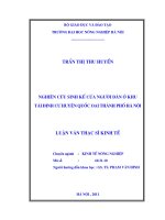 nghiên cứu sinh kế của người dân ở khu tái định cư huyện quốc oai thành phố hà nội