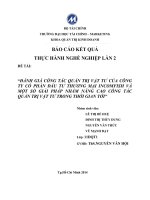 CHUYÊN ĐỀ: ĐÁNH GIÁ CÔNG TÁC CUNG ỨNG VẬT TƯ CỦA CÔNG TY CỔ PHẦN THƯƠNG MẠI INCOMFISH VÀ ĐỂ RA GIẢI PHÁP TRONG THỜI GIAN TỜI