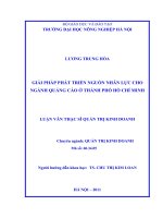 giải pháp phát triển nguồn nhân lực cho ngành quảng cáo ở thành phố hồ chí minh
