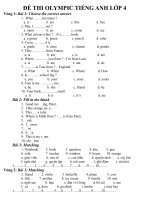 Đề thi tự luyện tiếng Anh IOE lớp 4