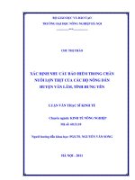 xác định nhu cầu bảo hiểm trong chăn nuôi lợn thịt của các hộ nông dân huyện văn lâm, tỉnh hưng yên