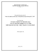 sử dụng trọng tài thương mại tại các doanh nghiệp vừa và nhỏ trên địa bàn hà nội thực trạng và giải pháp
