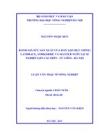 đánh giá sức sản xuất của đàn lợn đực giống landrace, yorkshire và maxter nuôi tại xí nghiệp lợn cầu diễn, từ liêm, hà nội