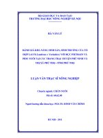 đánh giá khả năng sinh sản, sinh trưởng của tổ hợp lai f1(landrace x yorkshire) với đực pietrain và pidu nuôi tại các trang trại huyện phù ninh và thị xã phú thọ, phú thọ