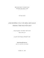 Ảnh hưởng của văn hóa dân gian trong thơ nguyễn duy