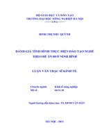 đánh giá tình hình thực hiện đào tạo nghề theo đề án 08 ở ninh bình