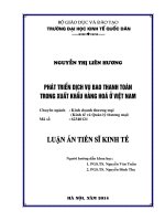 Phát triển dịch vụ bao thanh toán trong xuất khẩu hàng hóa ở việt nam