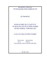 đánh giá hiệu quả và đề xuất sử dụng đất sản xuất nông nghiệp huyện m’drăk, tỉnh đăk lăk