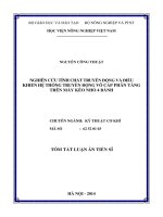 Nghiên cứu tính chất truyền động và điều khiển hệ thống truyền động vô cấp phân tầng trên máy kéo nhỏ 4 bánh (tt)