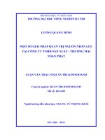 một số giải pháp quản trị nguồn nhân lực tại công ty tnhh sản xuất - thương mại toàn phát