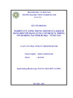 nghiên cứu lòng trung thành của khách hàng đối với mạng cung cấp dịch vụ thông tin di động tại tỉnh bà rịa - vũng tàu