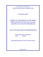 nghiên cứu hoạt động của hệ thống thông tin kế toán nguyên vật liệu tại công ty in nguyễn minh hoàng