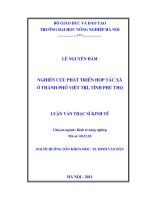 nghiên cứu phát triển hợp tác xã ở thành phố việt trì, tỉnh phú thọ