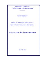 một số giải pháp tăng cường quản lý thuế nhà, đất tại cục thuế tỉnh phú thọ