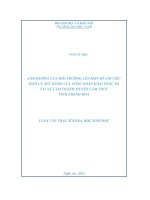 Ảnh hưởng của môi trường lên một số chỉ tiêu sinh lí, sức khỏe của công nhân khai thác đá tại xã cẩm thành, huyện cẩm thủy tỉnh thanh hóa