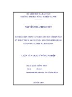 đánh giá hiện trạng và nghiên cứu một số biện pháp kỹ thuật trong sản xuất lúa gieo thẳng theo hàng bằng công cụ trên địa bàn hà nội
