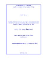nghiên cứu sự tham gia của cộng đồng trong việc xây dựng và quản lý đường giao thông thônbản ở huyện thanh thủy, tỉnh phú thọ