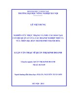 nghiên cứu thực trạng và nhu cầu đào tạo cán bộ quản lý của các doanh nghiệp nhỏ và vừa trên địa bàn thành phố thanh hóa