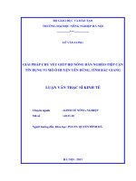 giải pháp chủ yếu giúp hộ nông dân nghèo tiếp cận tín dụng vi mô ở huyện yên dũng, tỉnh bắc giang