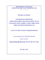 giải pháp hạn chế rủi ro trong hoạt động thanh toán quốc tế tại ngân hàng nông nghiệp và phát triển nông thôn chi nhánh tỉnh đồng nai