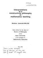 Interpretations of a constructivist philosophy in mathematics teaching