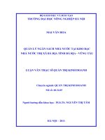 quản lý ngân sách nhà nước tại kho bạc nhà nước thị xã bà rịa tỉnh bà rịa - vũng tàu