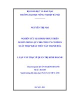 nghiên cứu giải pháp phát triển nguồn nhân lực cho công ty cổ phần xuất nhập khẩu thuỷ sản thanh hoá