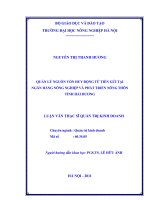 quản lý nguồn vốn huy động từ tiền gửi tại ngân hàng nông nghiệp và phát triển nông thôn tỉnh hải dương