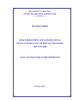 hoạch định chiến lược kinh doanh tại công ty cổ phần xây lắp điện lực thanh hoá đến 2020