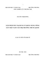 giải pháp đẩy mạnh xuất khẩu hàng nông sản việt nam vào thị trường trung quốc