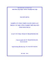 nghiên cứu phát triển nguồn nhân lực trong các khu công nghiệp trên địa bàn tỉnh ninh thuận