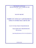 nghiên cứu năng lực cạnh tranh của công ty cổ phần may 2 hưng yên