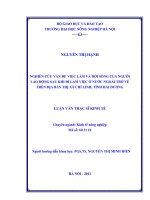 nghiên cứu vấn đề việc làm và đời sống của người lao động sau khi đi làm việc ở nước ngoài trở về trên địa bàn thị xã chí linh, tỉnh hải dương